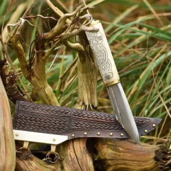 Deepeeka Scramasaxe Viking Style Borre Avec Poignée En Os -Épées celtiques Soldes Magasin scramasaxe viking style borre avec poignee en os 3